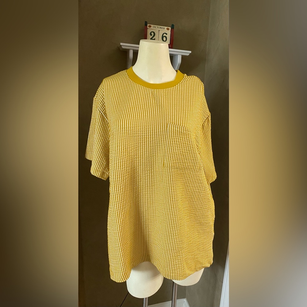 Vox Populi For The People Tshirt‎ top for women’s M vertical striped stretch